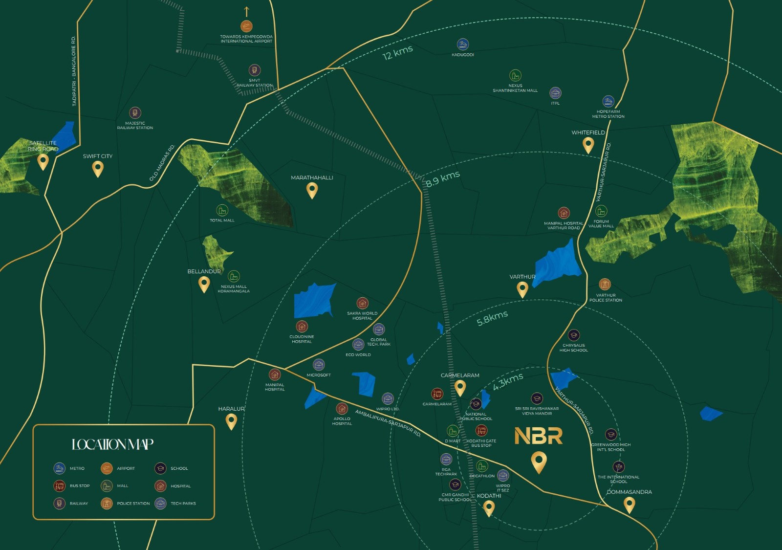 NBR Soul Of The Seasons Location Map - Flats Sale Sarjapur Road Bangalore
